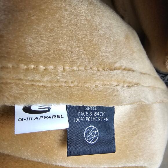 Vintage Sean John Bomber Jacket Men’s M Beige Faux Suede Logo Patch Y2K - Picture 7 of 8